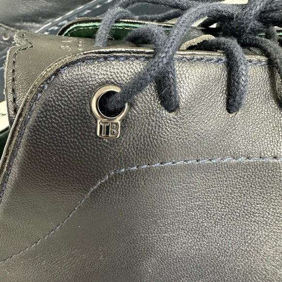 Ted Baker London Men's Princc Leather Blue Black Casual Oxford Dress Sneakers, 8 - Picture 9 of 12